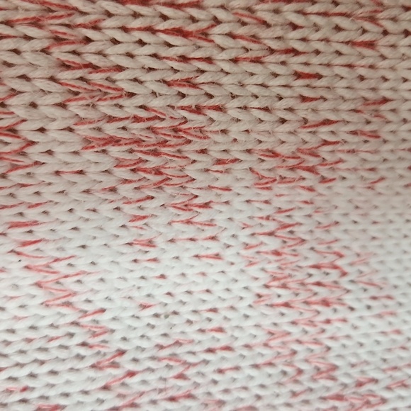 GAP marled pink 100% cotton sweater hi low red coral white size XL comfy baggy - Picture 7 of 15